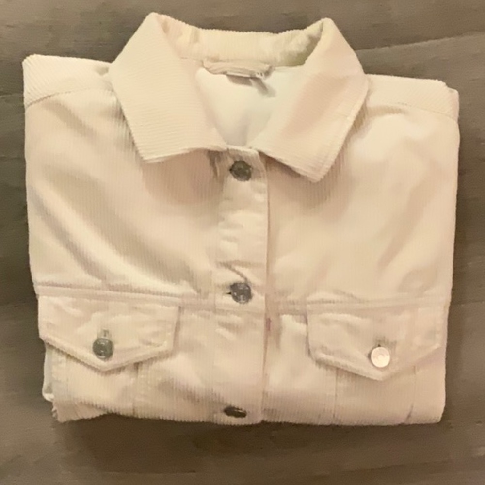 TWIK by Simons Ladies XS Ivory Corduroy Jean Jacket.  Worn once!